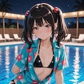 ナイトプール少女 2枚目