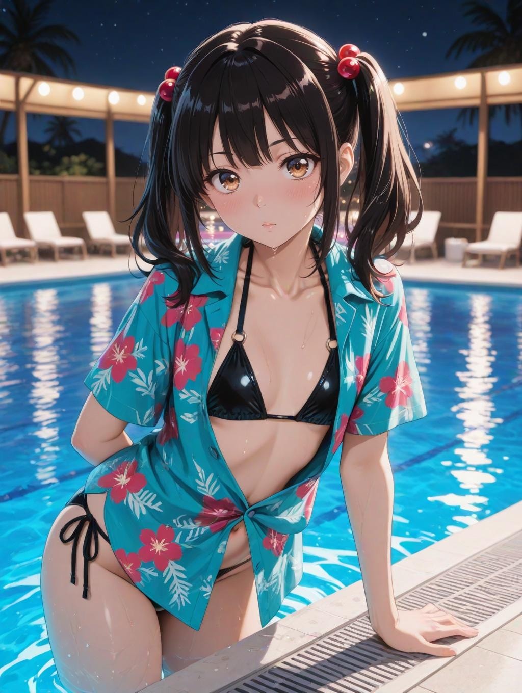 ナイトプール少女