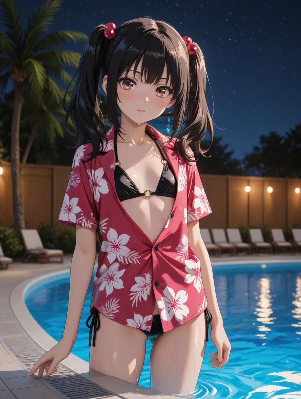 ナイトプール少女
