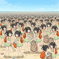 増殖した水着リトリちゃん達の海辺のゴミ拾い 8枚目
