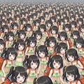 増殖した水着リトリちゃん達の海辺のゴミ拾い 4枚目