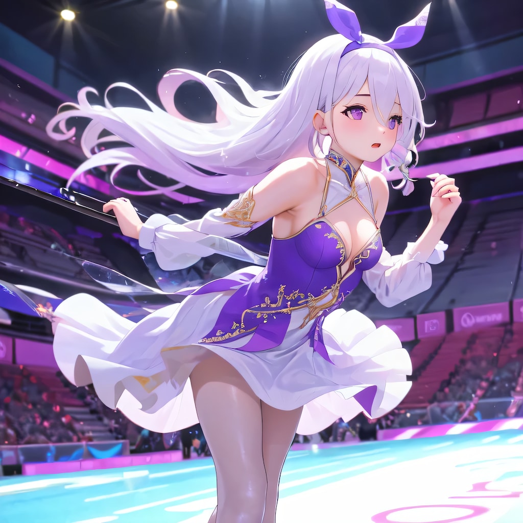 白髪ロングでフィギュアの少女５