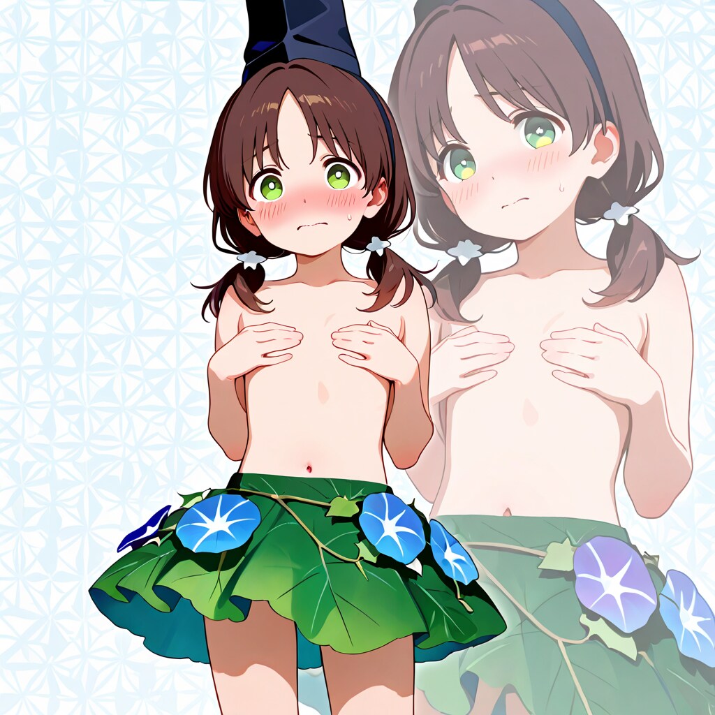 朝顔デコ盛りスカート