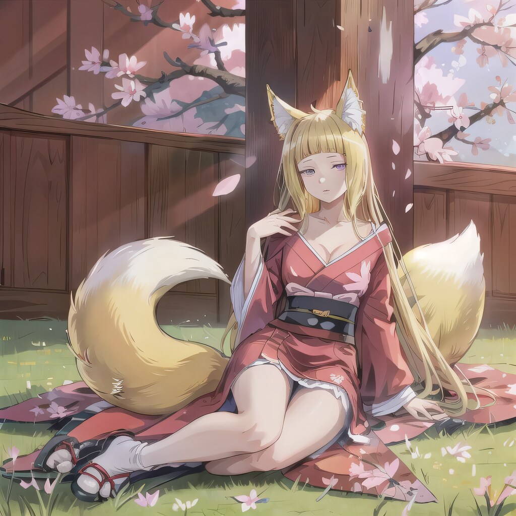 金髪ロングで着物の少女１３