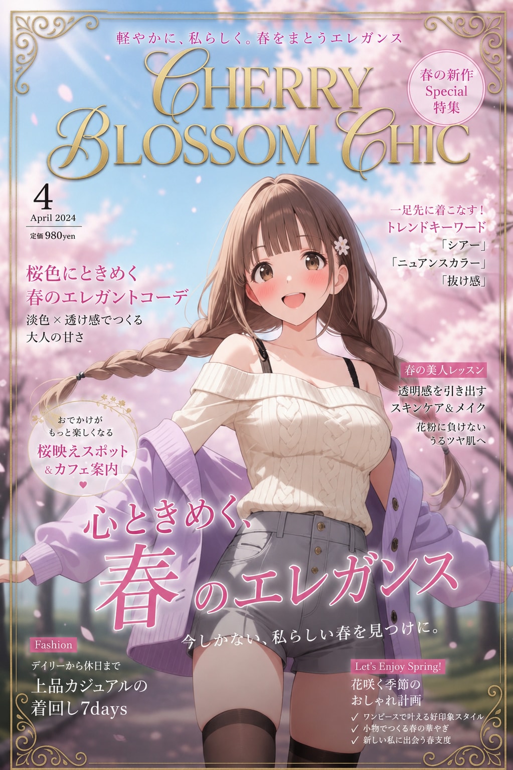 ファッション雑誌風ショット♡　三つ編みのお姉さん
