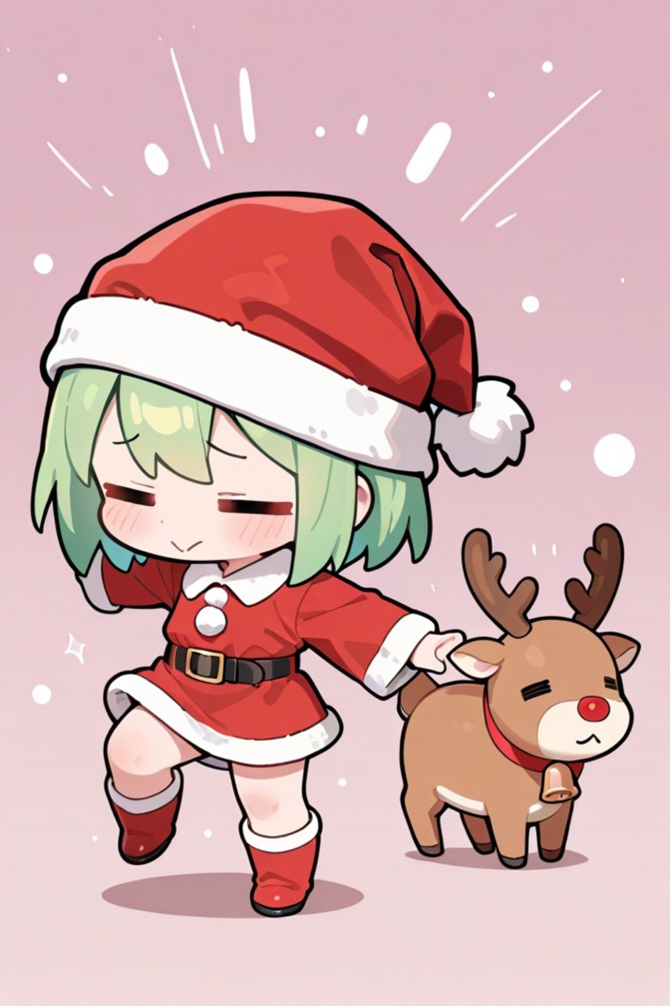 緑髪のサンタちゃん | の人気AIイラスト・グラビア