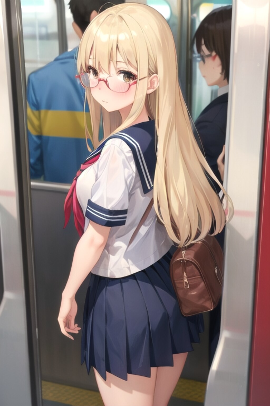 後ろを気にする女の子