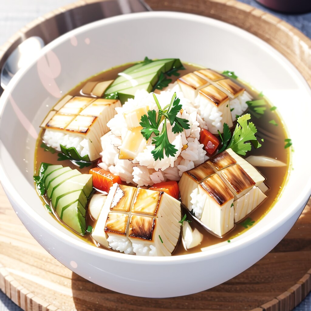 これ天むすとおしんこ味噌汁セットやない。鯖の冷や汁や | の人気AIイラスト・グラビア