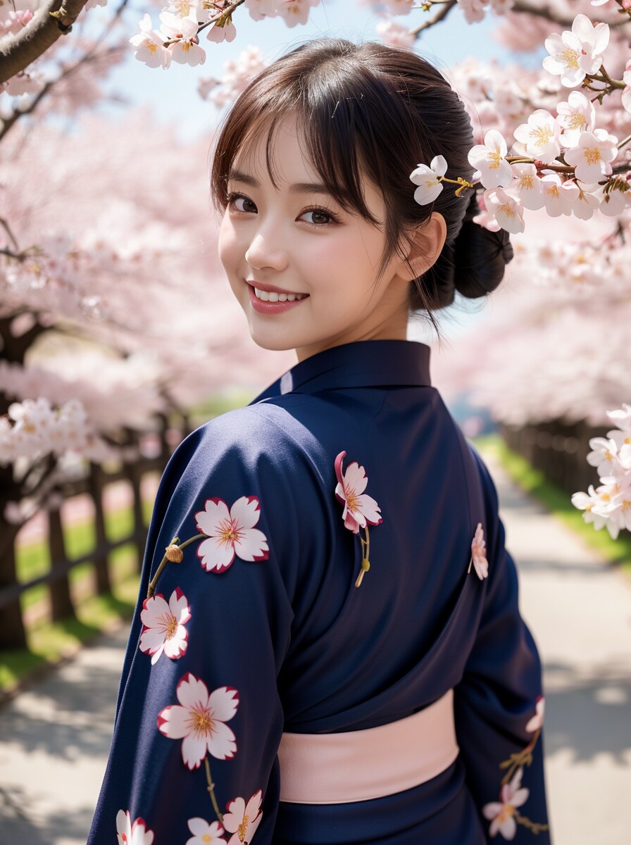 彼女と桜