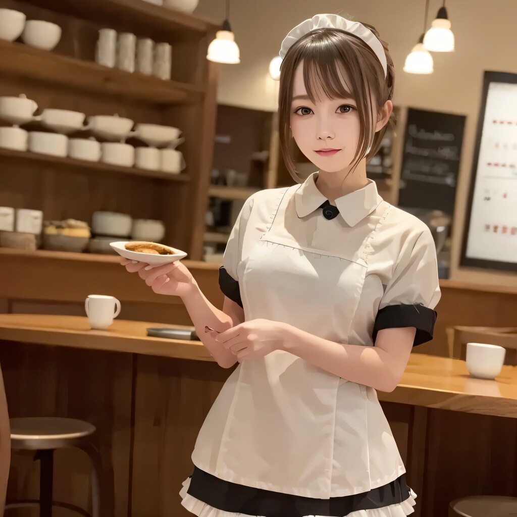 黒髪ボブでカフェの美女７