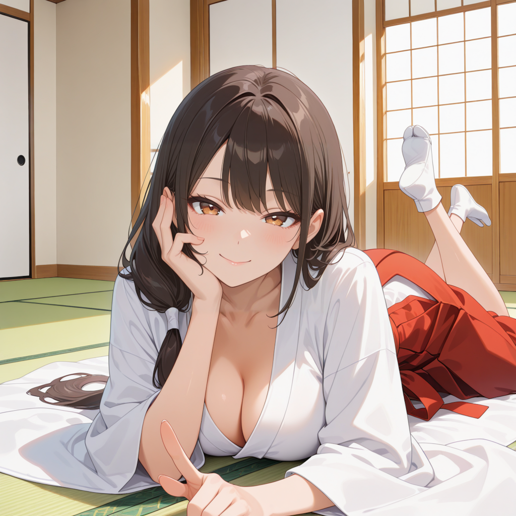 巫女さん休憩中（３枚あるよ）