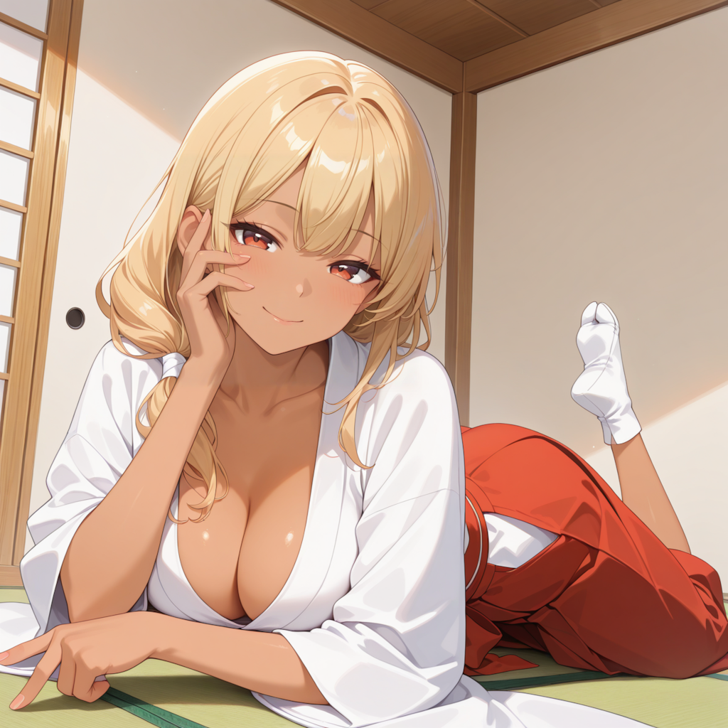 巫女さん休憩中（３枚あるよ）