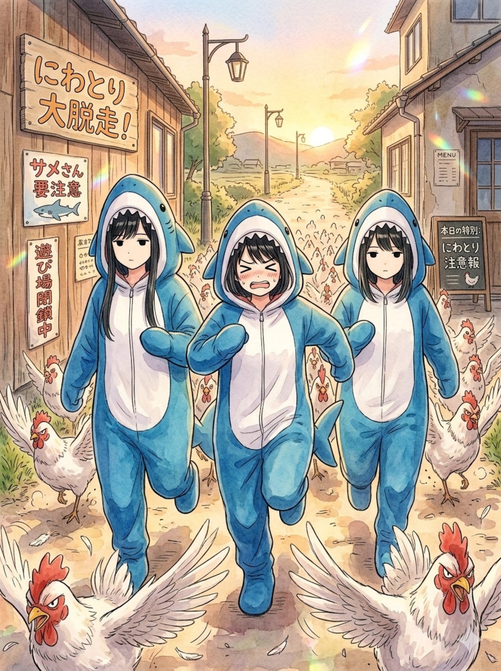 サメVSニワトリ