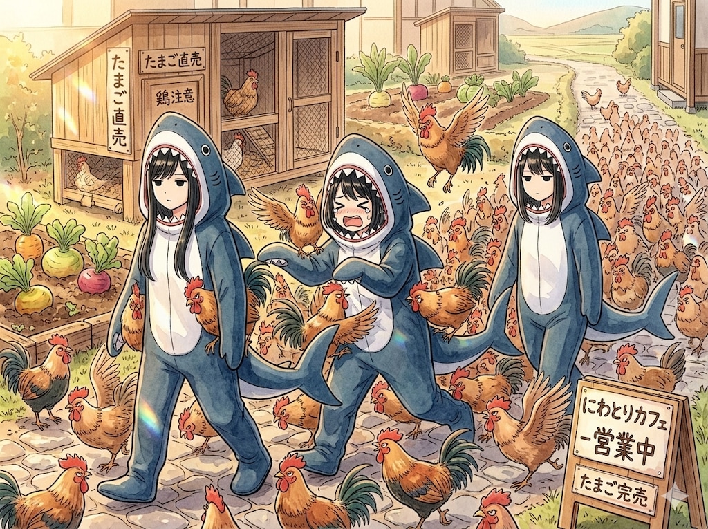 サメVSニワトリ