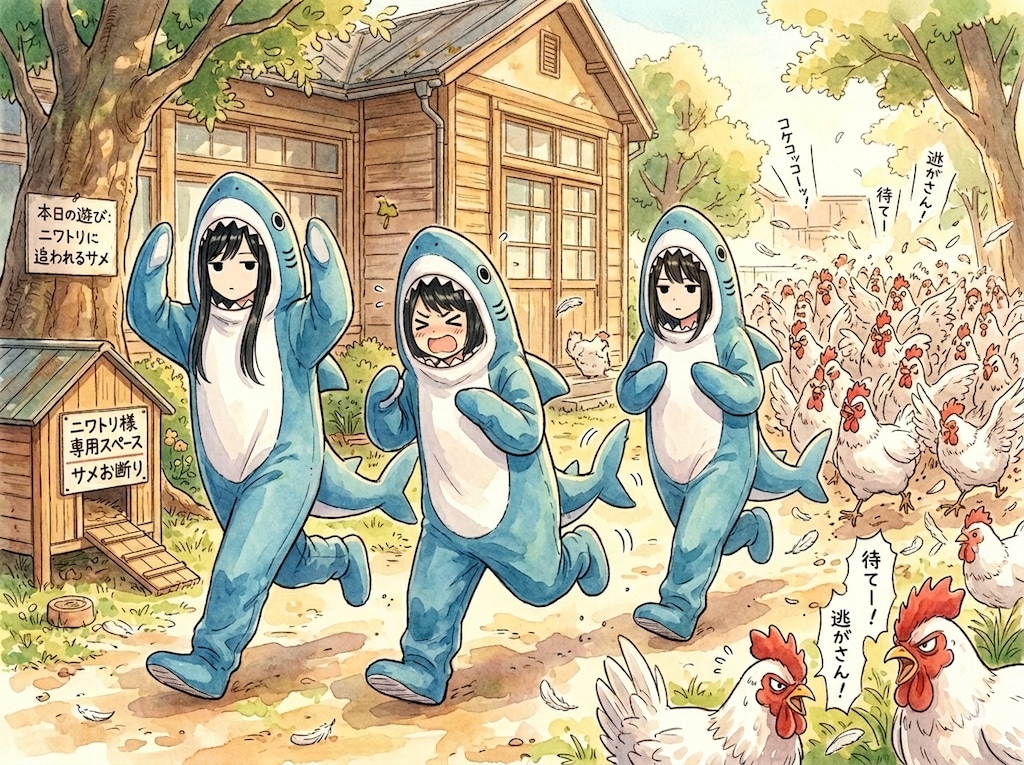 サメVSニワトリ