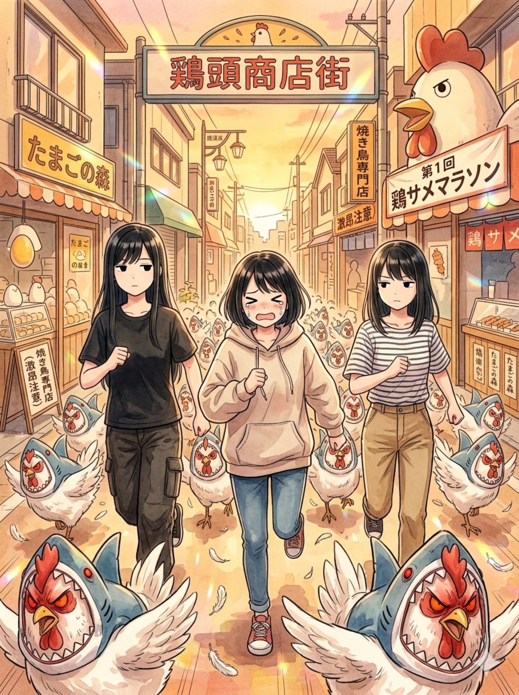 サメVSニワトリ