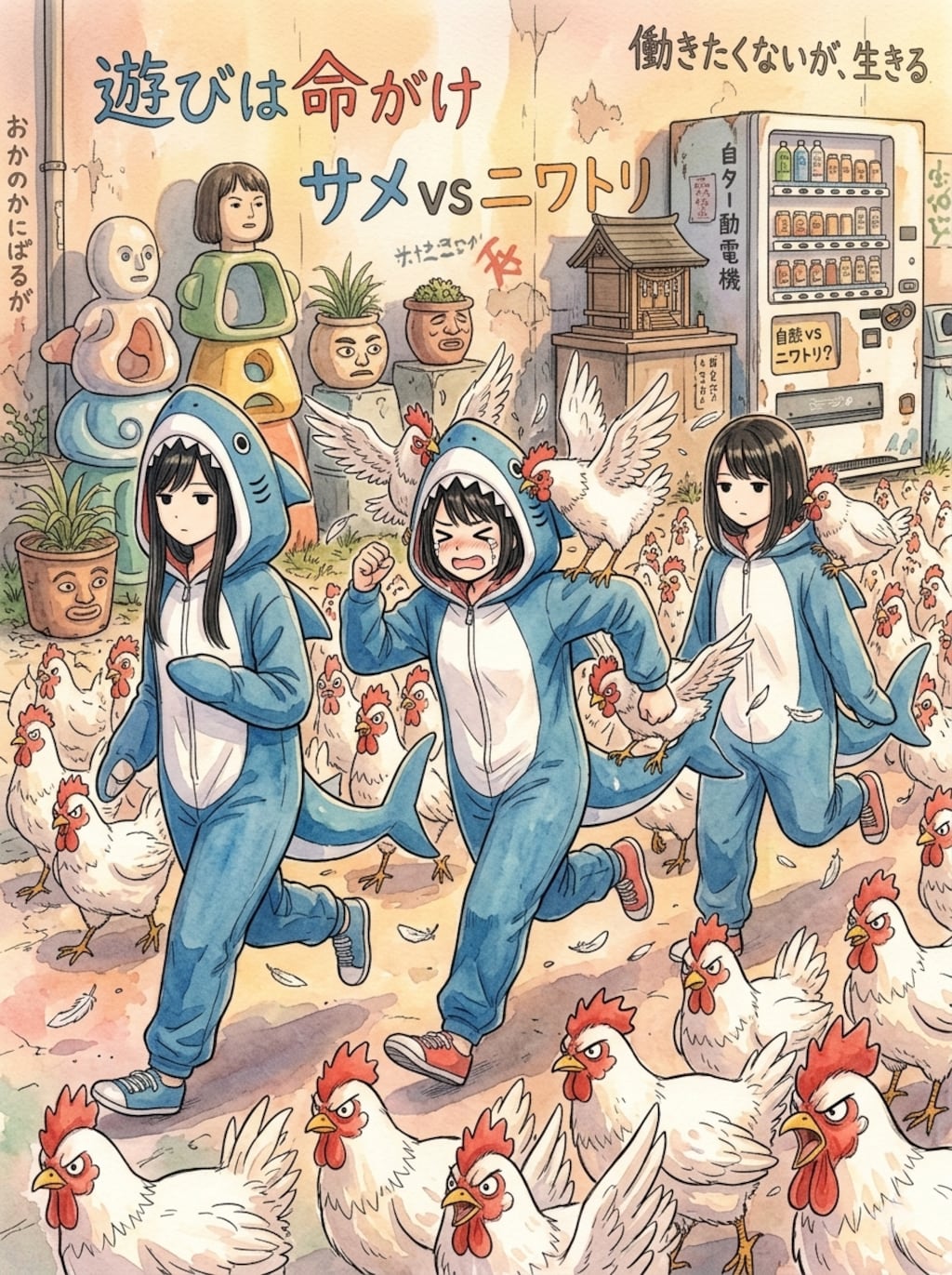 サメVSニワトリ