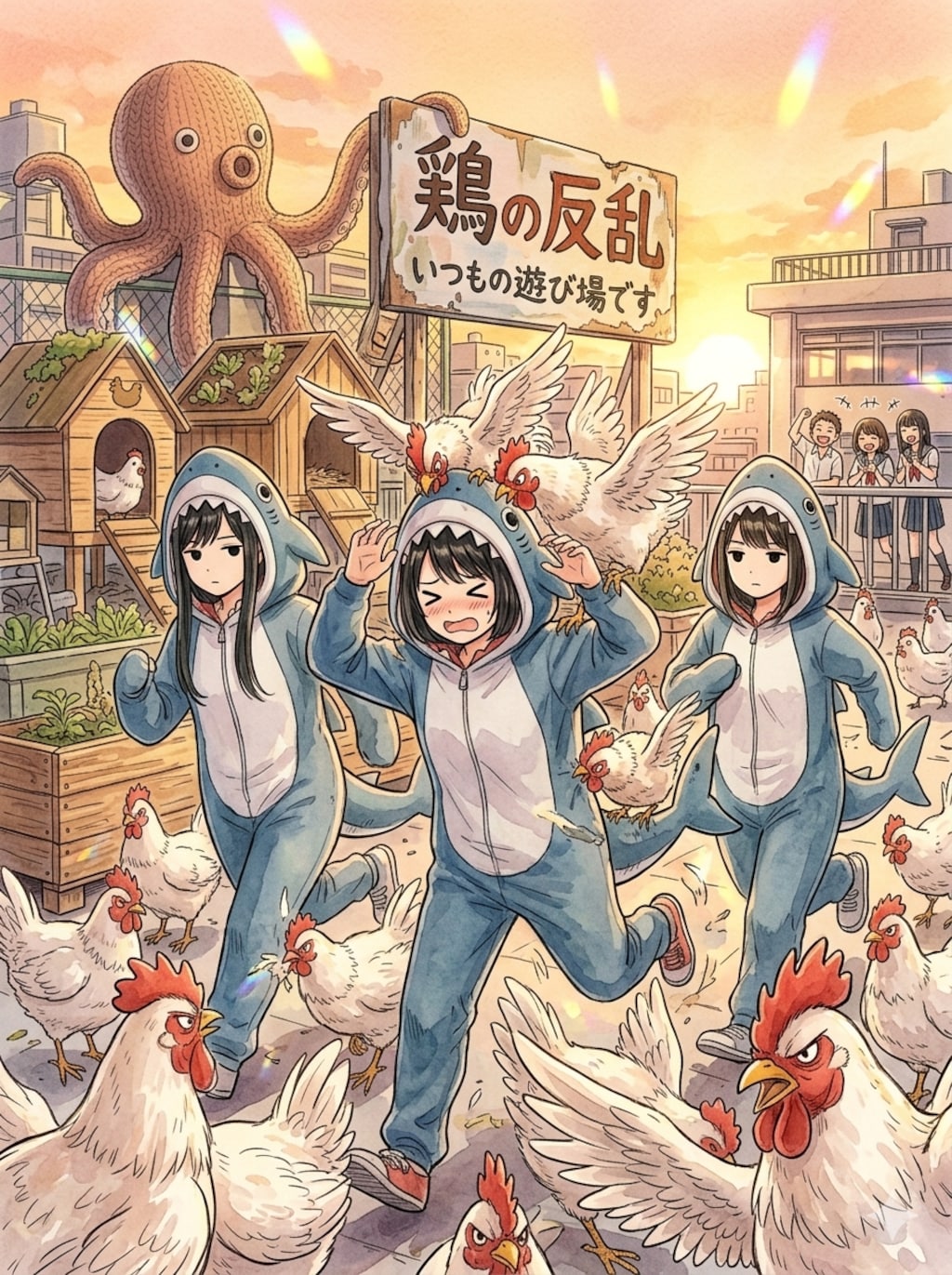 サメVSニワトリ