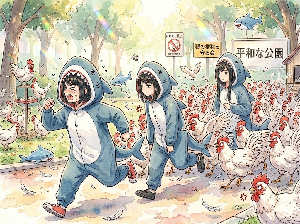 サメVSニワトリ
