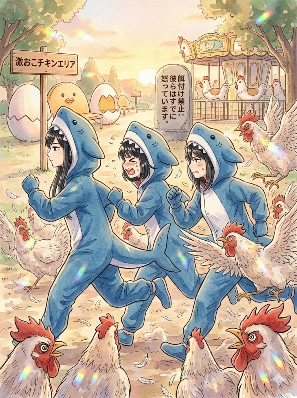 サメVSニワトリ
