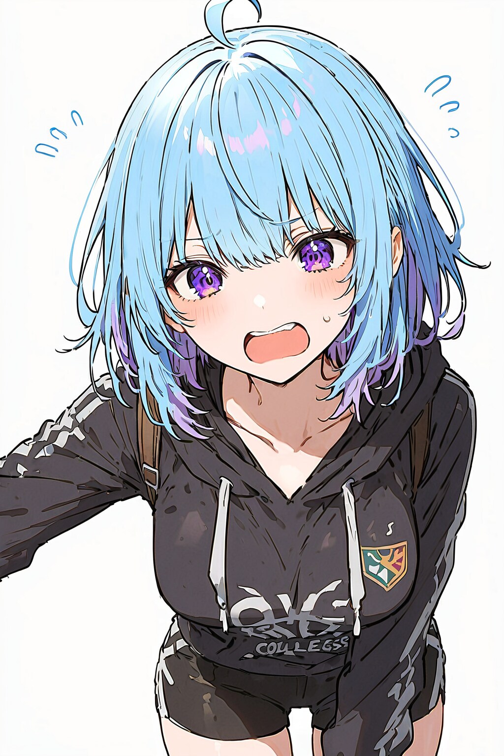 水色髪　少女　差分