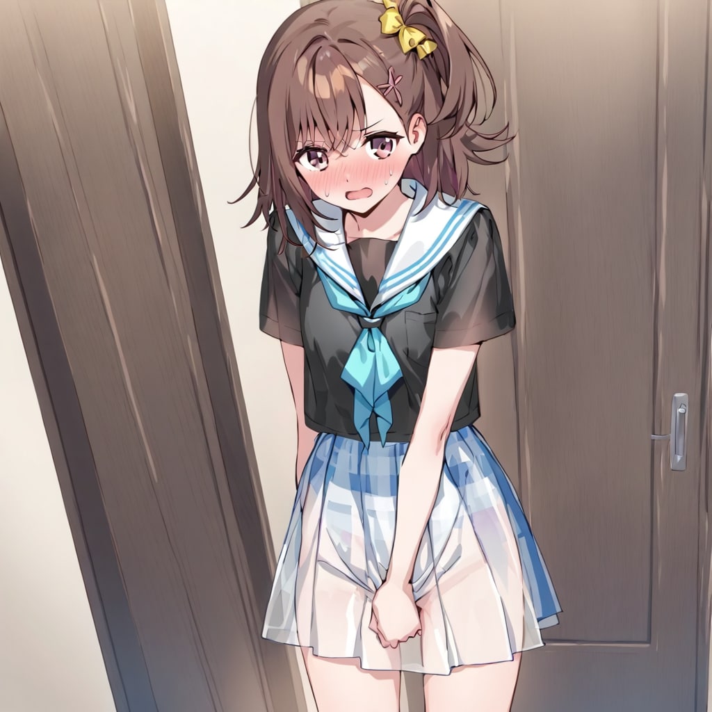 透ける制服で恥ずかしい女の子