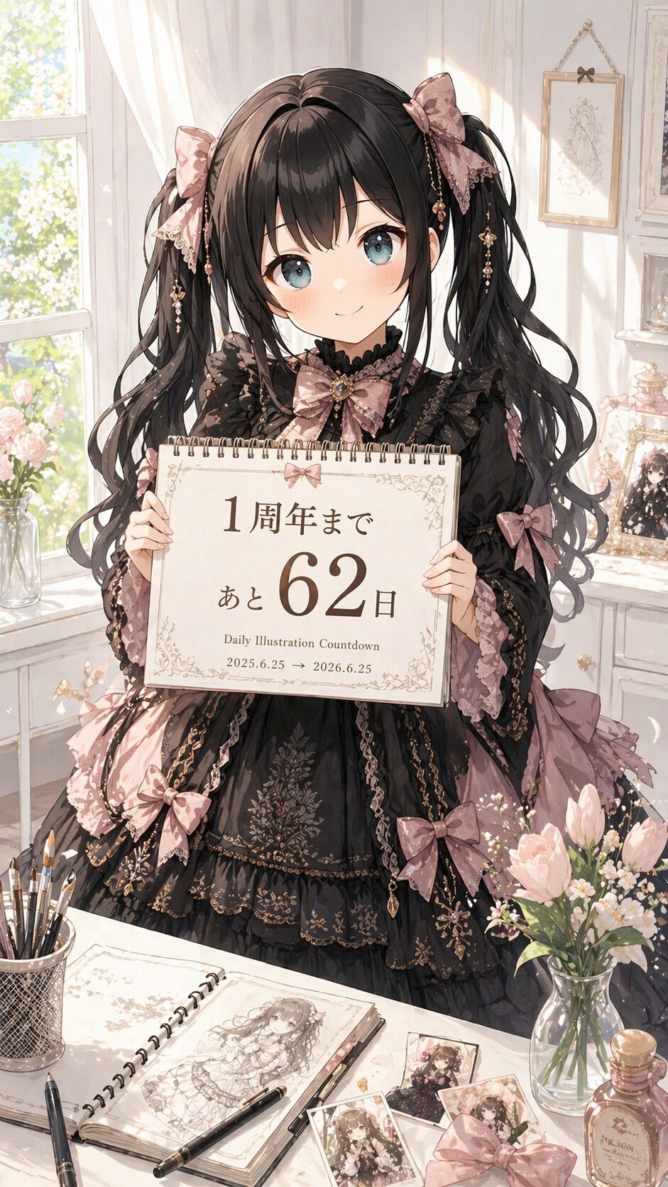 デイリーイラスト1年継続カウントダウン