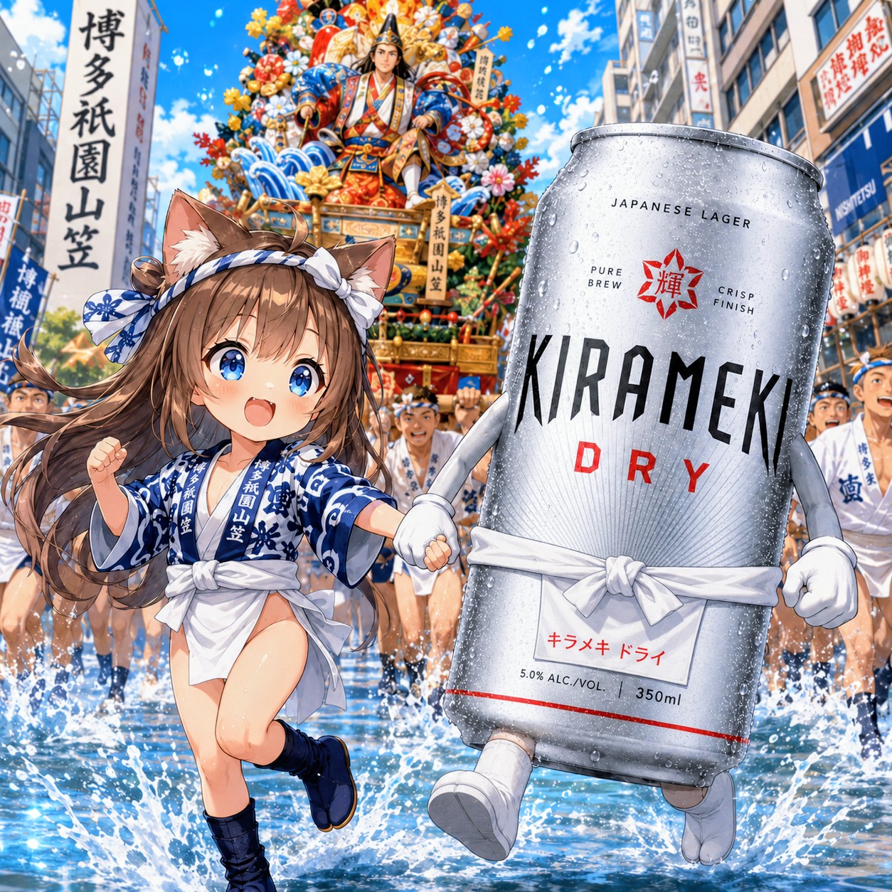 博多祇園山笠に参加した小さな女の子