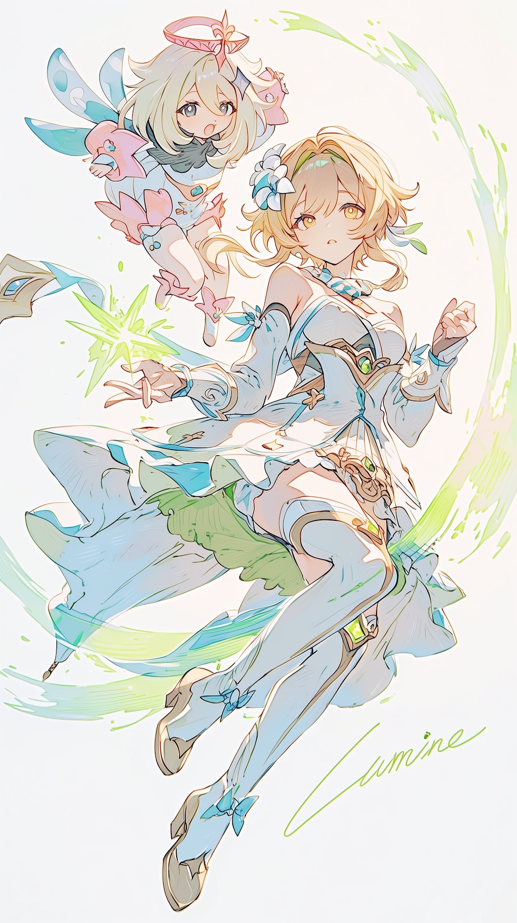 原神　旅人　蛍　パイモン