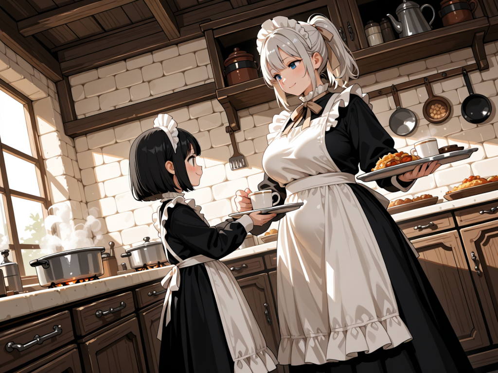 食事の支度中