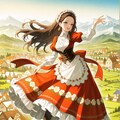 スイスの伝統衣装で踊る 3枚目