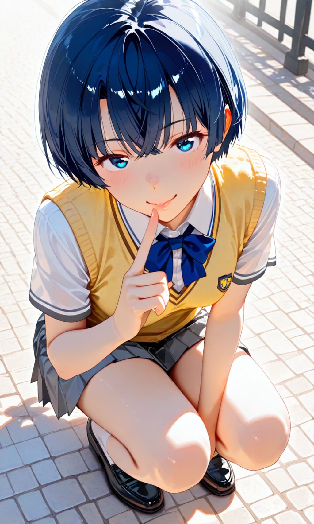 しゃがみ込む秘密の柑菜ちゃん
