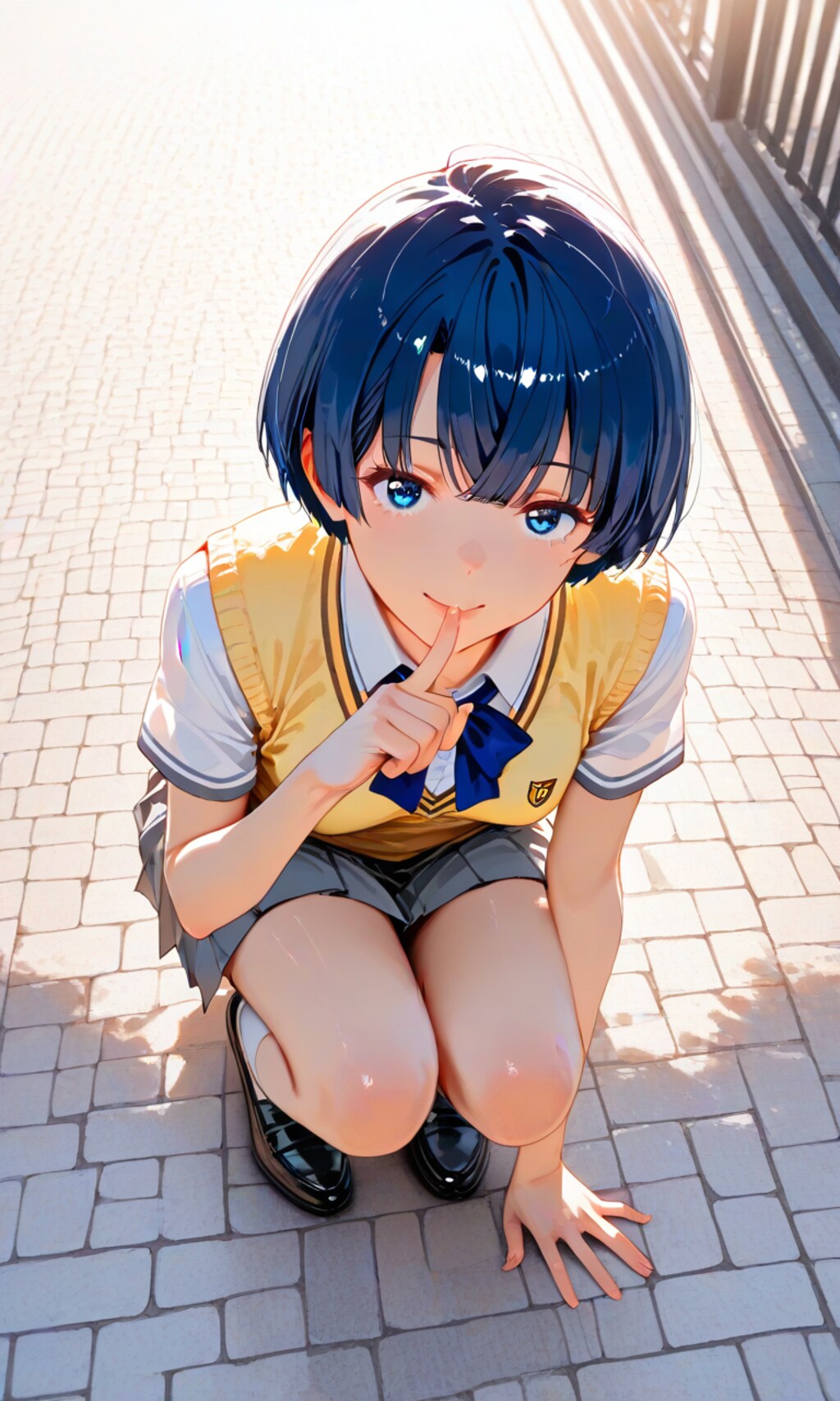 しゃがみ込む秘密の柑菜ちゃん