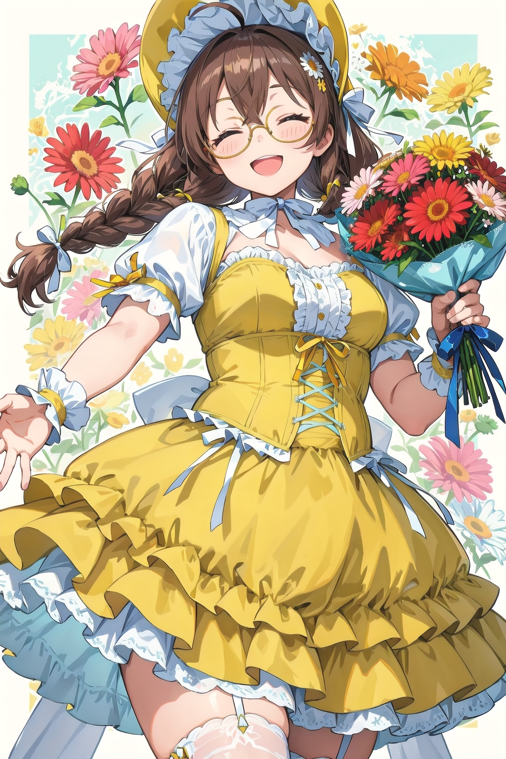 45000いいねありがとうございます　～眼鏡三つ編みロリ衣装姉妹～