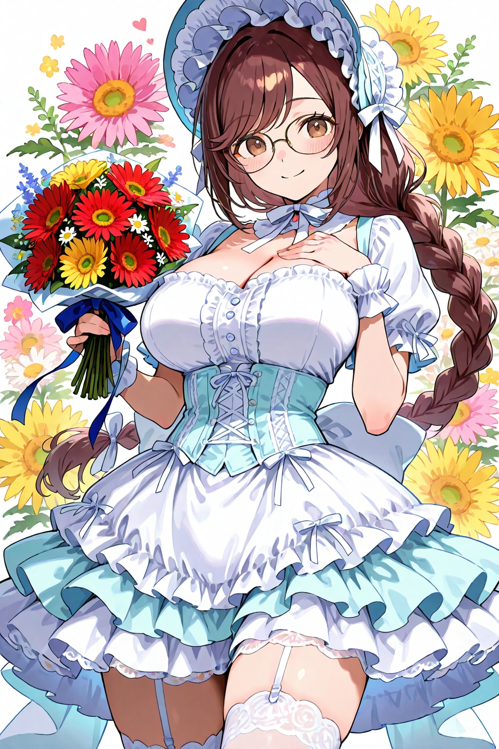 45000いいねありがとうございます　～眼鏡三つ編みロリ衣装姉妹～