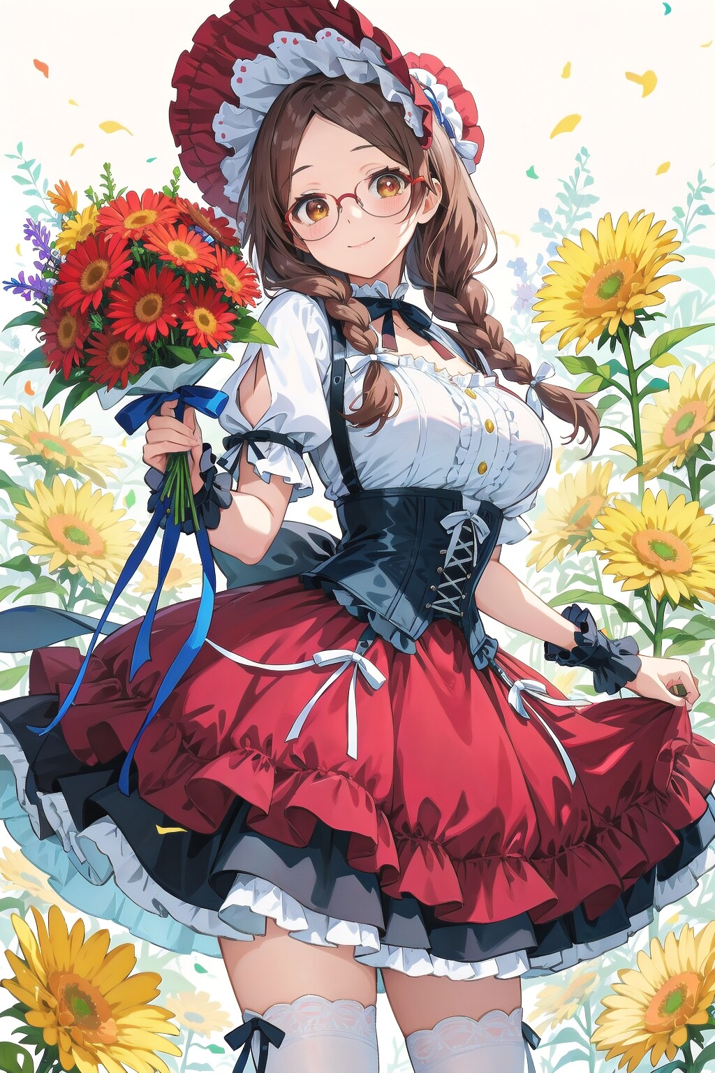 45000いいねありがとうございます　～眼鏡三つ編みロリ衣装姉妹～