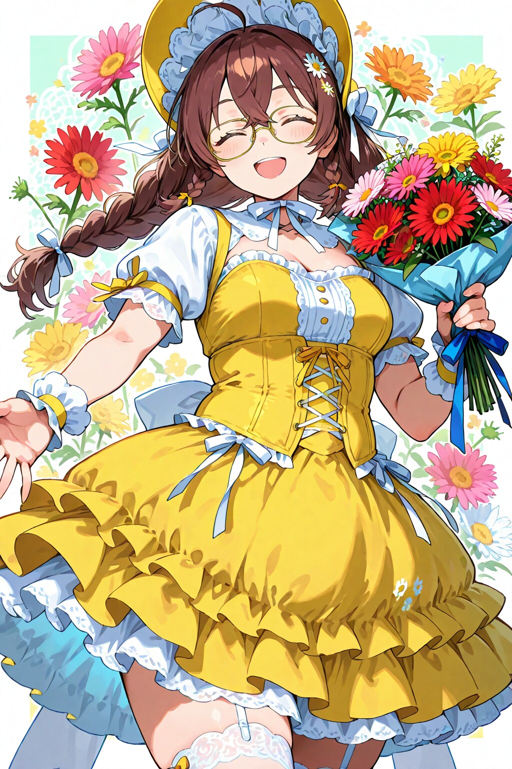 45000いいねありがとうございます　～眼鏡三つ編みロリ衣装姉妹～