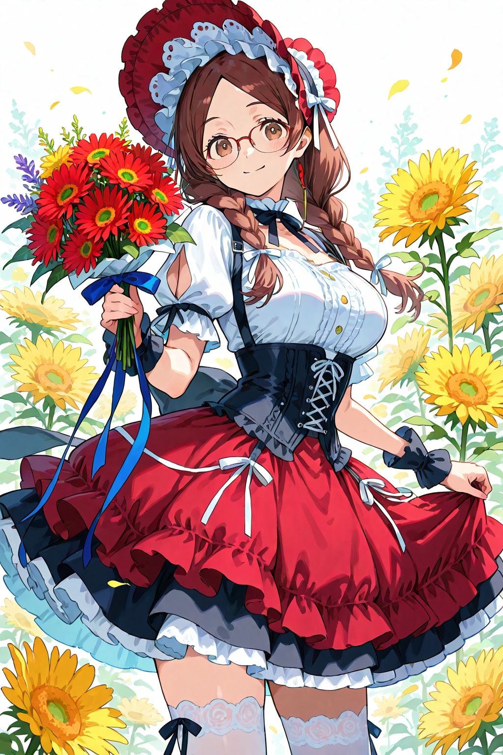 45000いいねありがとうございます　～眼鏡三つ編みロリ衣装姉妹～