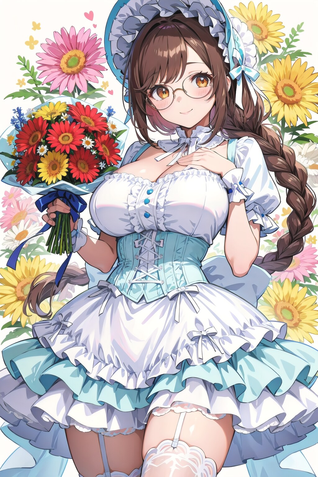 45000いいねありがとうございます　～眼鏡三つ編みロリ衣装姉妹～