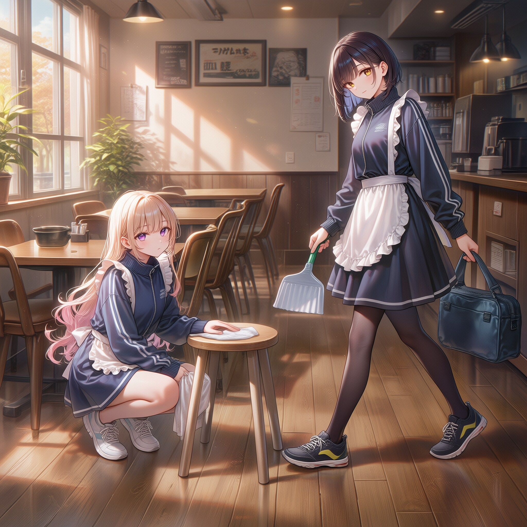 開店前の掃除当番 | の人気AIイラスト・グラビア