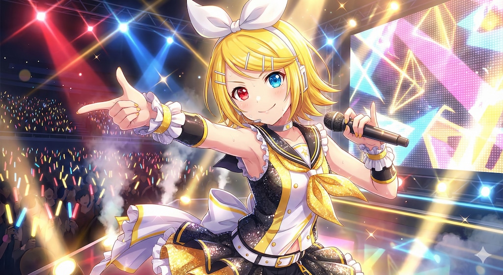 リンさんカラコンでオッドアイ２✨