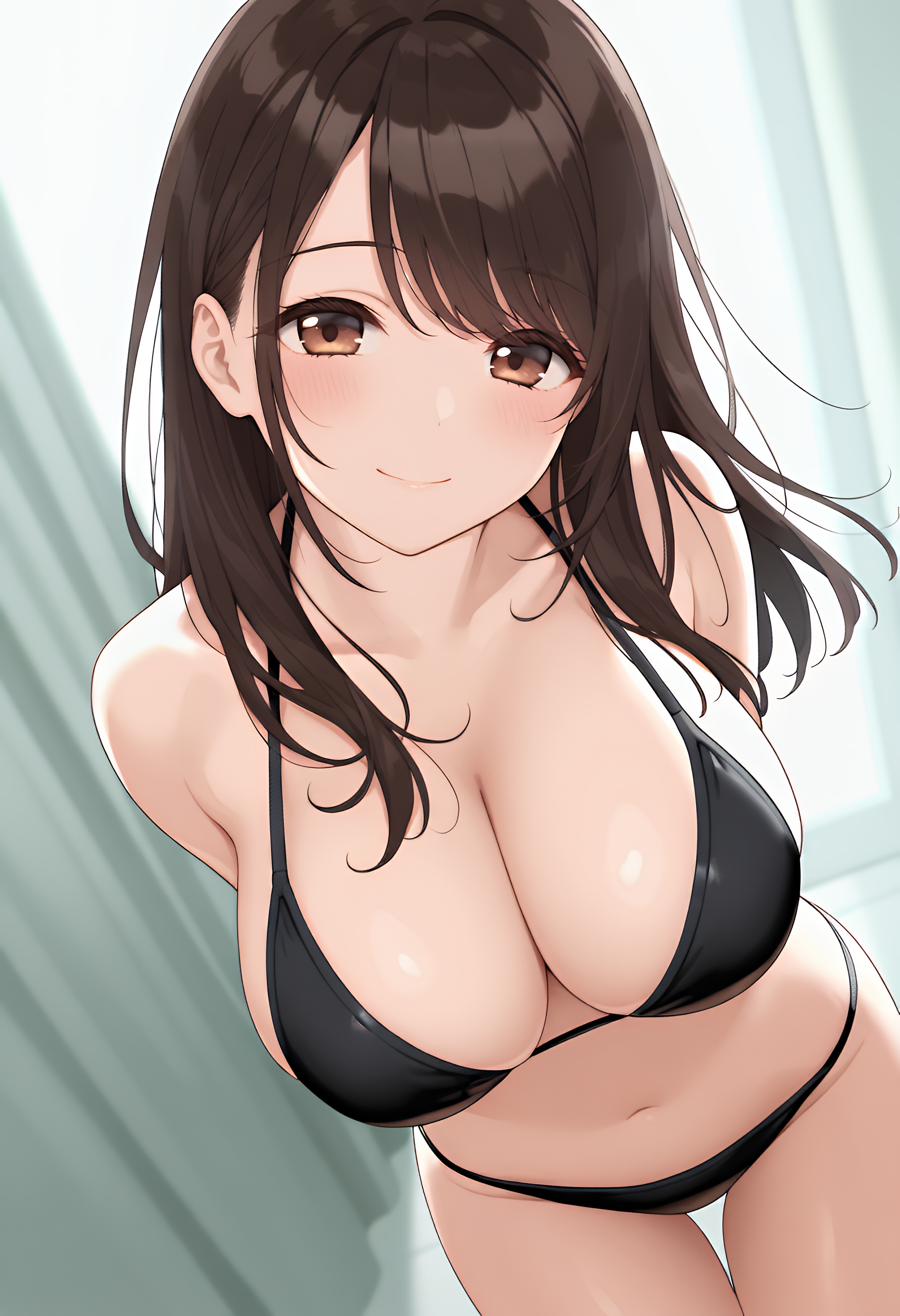 魅せる黒水着