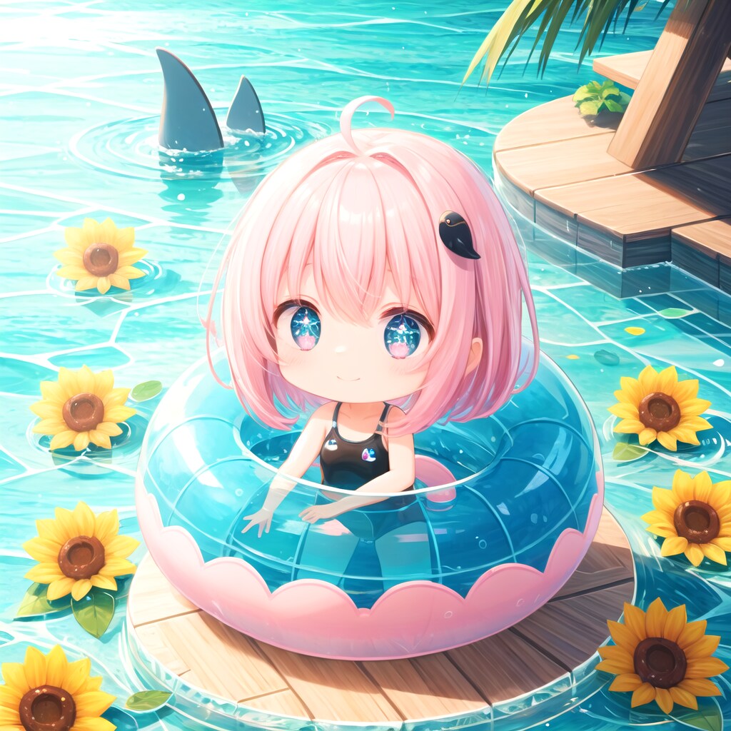 水着のピンク髪ちゃん