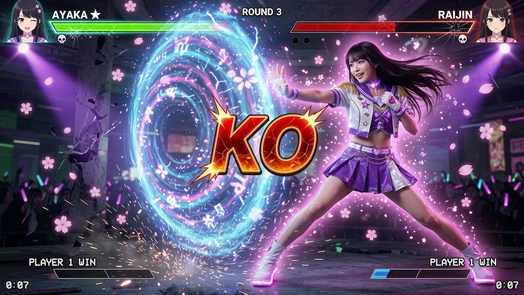 アイドル格ゲーの開発中画面