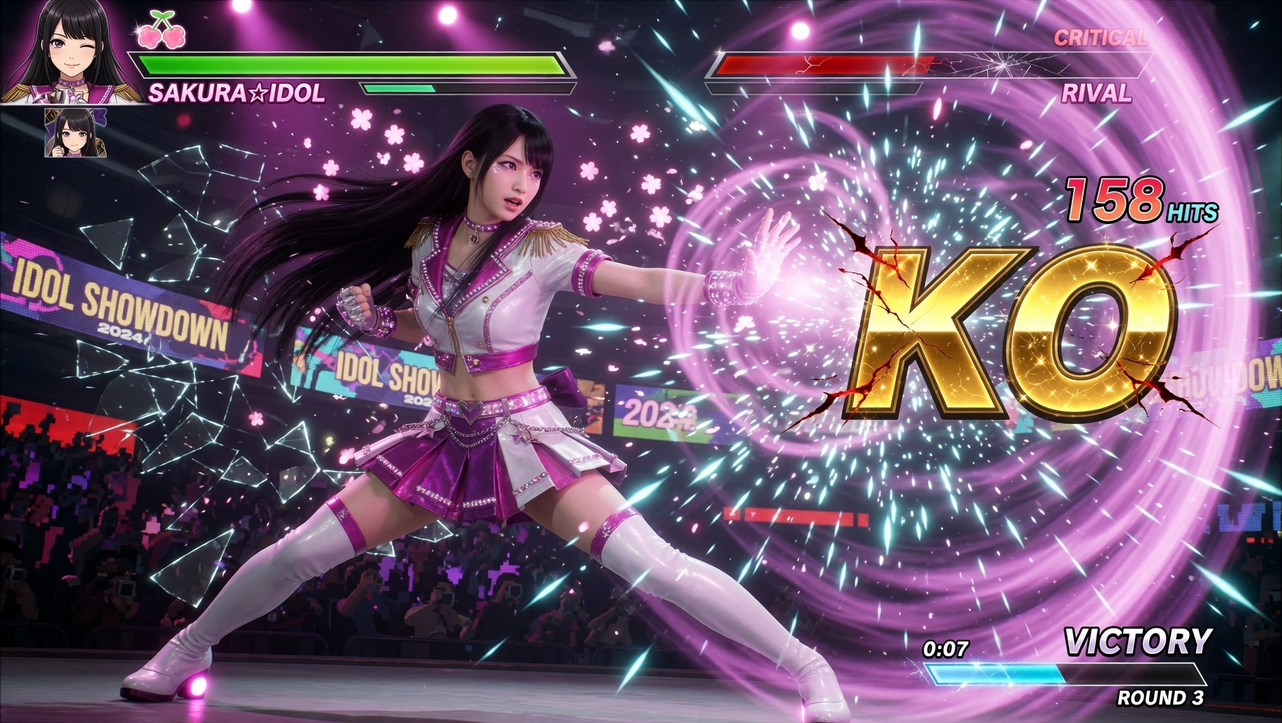 アイドル格ゲーの開発中画面