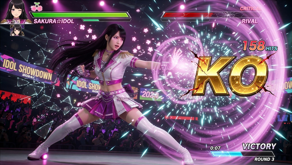 アイドル格ゲーの開発中画面