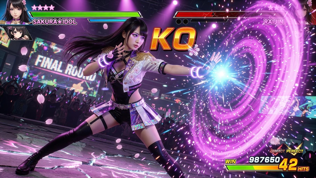 アイドル格ゲーの開発中画面
