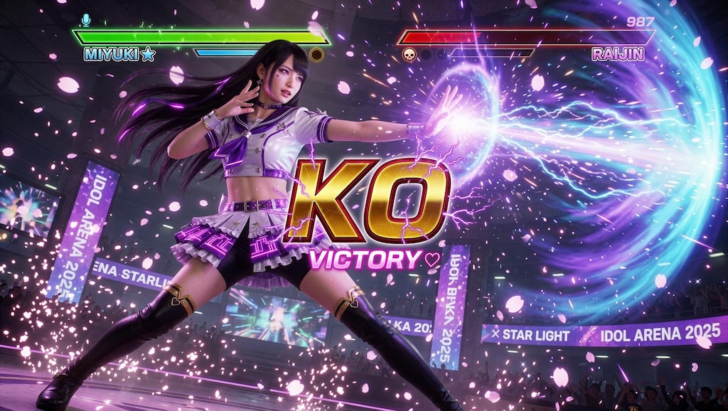 アイドル格ゲーの開発中画面
