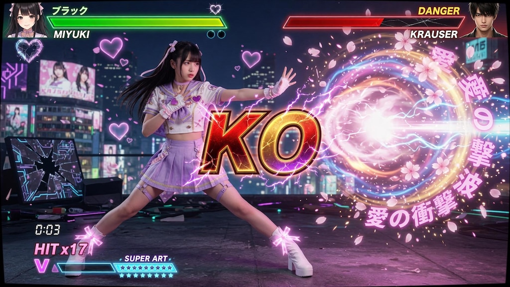 アイドル格ゲーの開発中画面