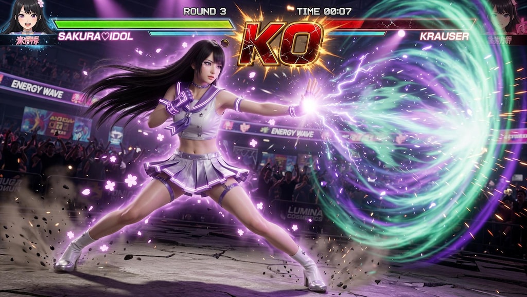 アイドル格ゲーの開発中画面